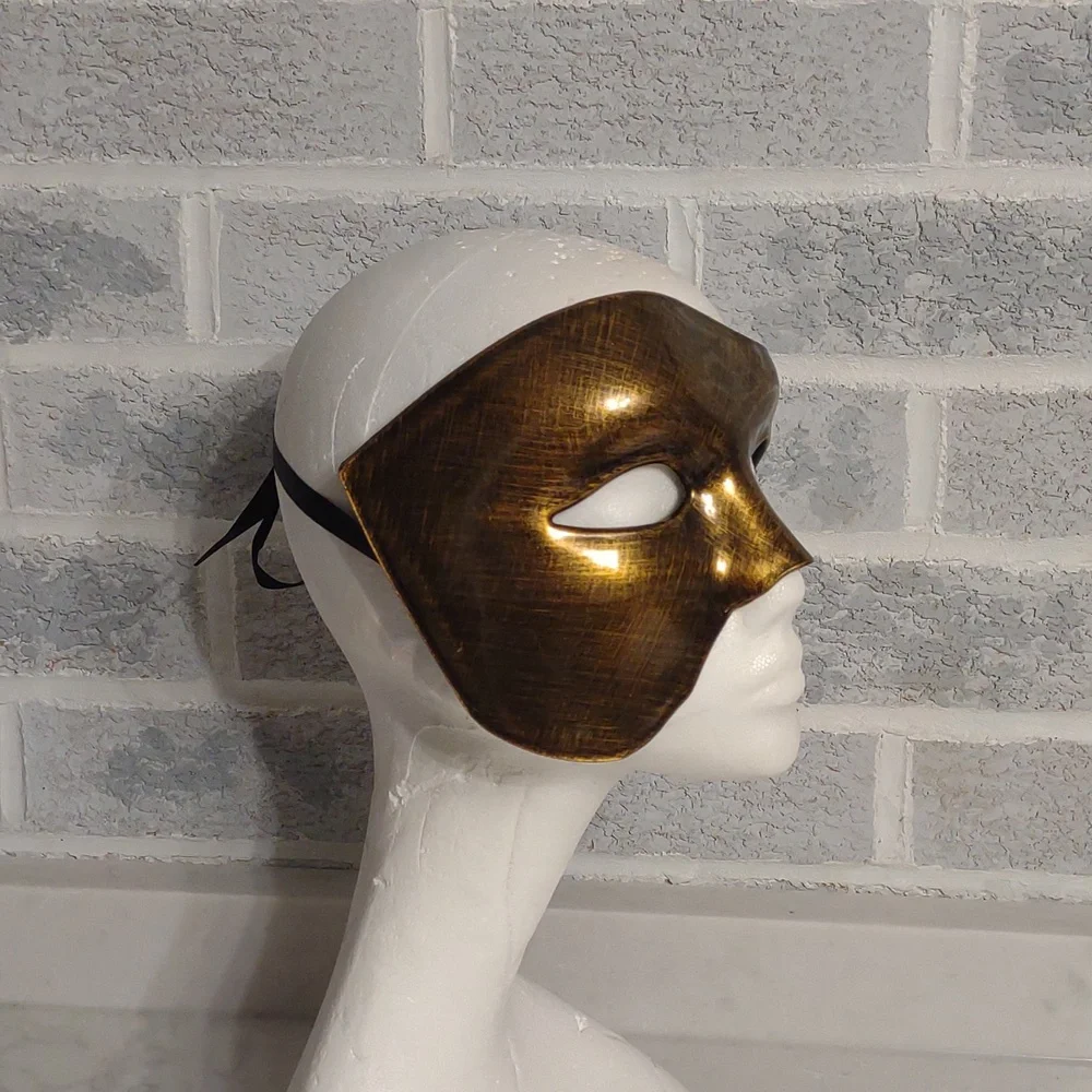 Black and Gold Half Face Masquerade Halloween Cosplay Mask Phantom of the Opera